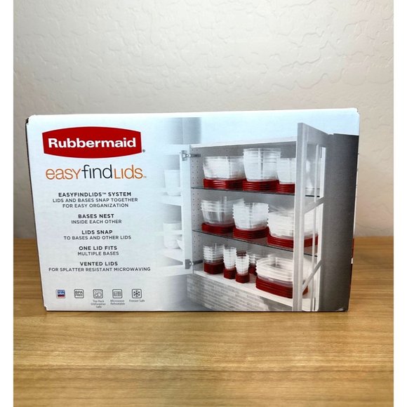 Rubbermaid 38 piece Easy Find Lids 2 Vented Red - Picture 2 of 8